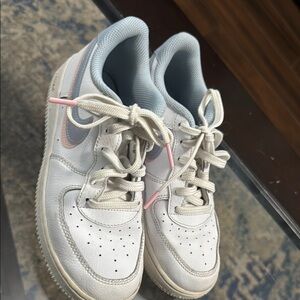 Nike Air Force ones - Kids White and Pink Sneakers size 3